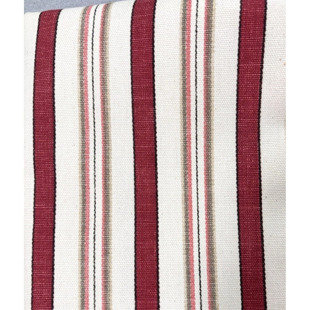 WAVERLY - GENERAL STORE TICKING STRIPES, 55" x 43" Burgundy tan upholstery